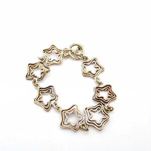 Sterling Silver Seeing Stars Bracelet, Unique Vintage Linked Abstract Celestial
